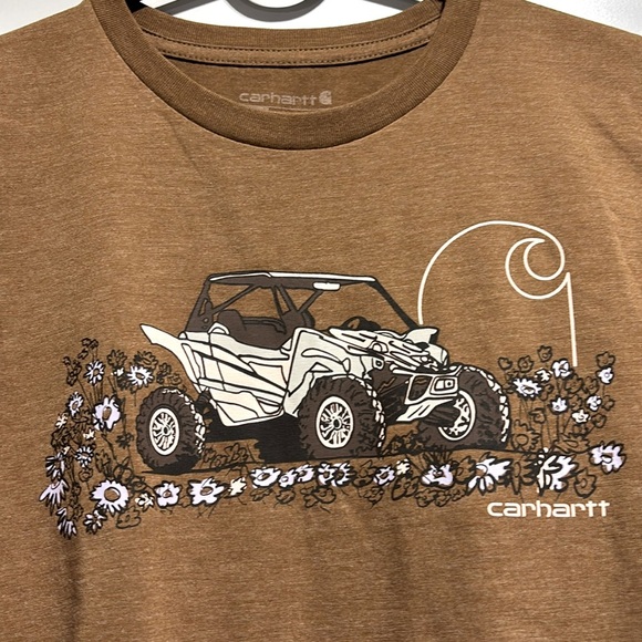 Carhartt Short Sleeve,crew neck, logo graphic Dunbuggy Vehicle, floral T-shirt - Picture 2 of 6